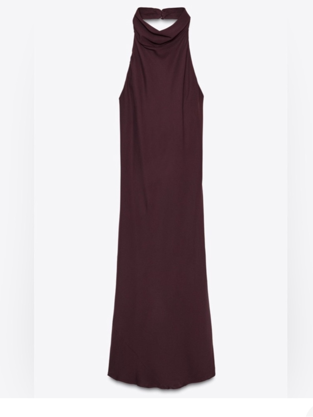 NWT Zara Halter Burgundy formal backless occasion dress - small wedding guest